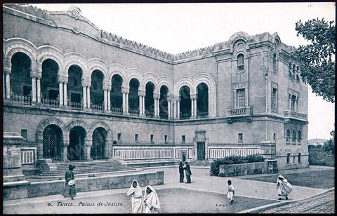 Le Palais de Justice en périphérie de  la medina de Tunis - Carte postale ancienne Tunisie