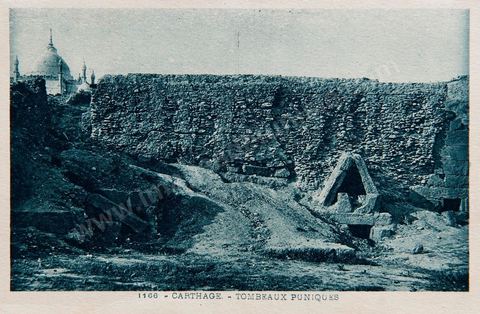 Nécropole punique de la colline de Saint Louis ou colline Byrsa à Carthage - Carte postale ancienne Tunisie