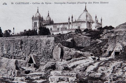 Nécropole punique de la colline de Saint Louis ou colline Byrsa à Carthage - Carte postale ancienne Tunisie