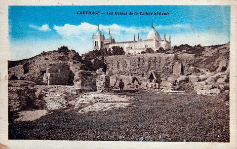 Nécropole punique de la colline de Saint Louis ou colline Byrsa à Carthage - Carte postale ancienne Tunisie