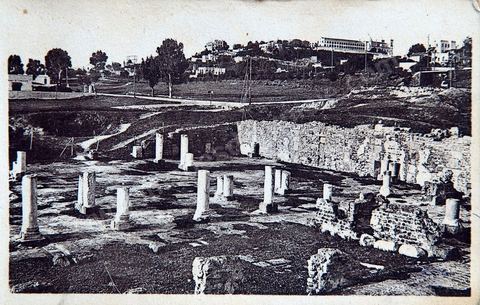 Ruines de la Basilique byzantine à Carthage - Carte postale ancienne Tunisie