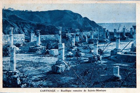 Basilique de Sainte Monique à Carthage - Carte postale ancienne Tunisie