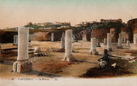Le forum de Carthage - Carte postale ancienne Tunisie