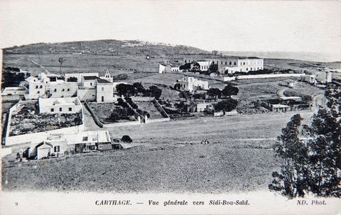 Carthage - Vue générale vers Sidi Bou Saïd - Carte postale ancienne Tunisie