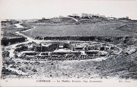 Carthage - Le théatre romain - Carte postale ancienne Tunisie