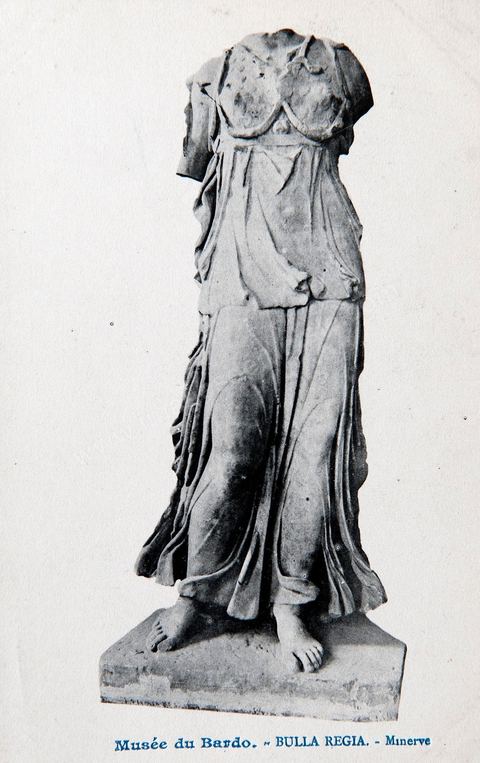 Statue de Minerve au musée du Bardo à Tunis - Carte postale ancienne Tunisie