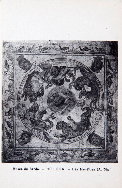Mosaïque des Néreides au musée du Bardo à Tunis - Carte postale ancienne Tunisie