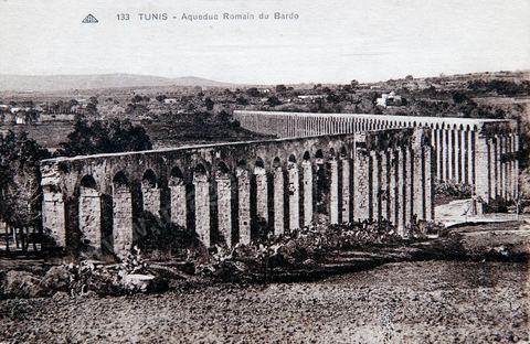 Aqueduc romain du Bardo à Tunis - Carte postale ancienne Tunisie