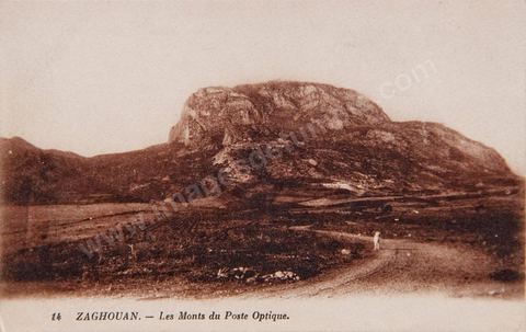Les Monts du poste optique de Zaghouan 1922 - Carte postale ancienne Tunisie