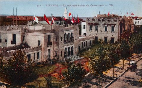 Le nouveau palais du gouverneur Bizerte 1929 - Carte postale ancienne Tunisie