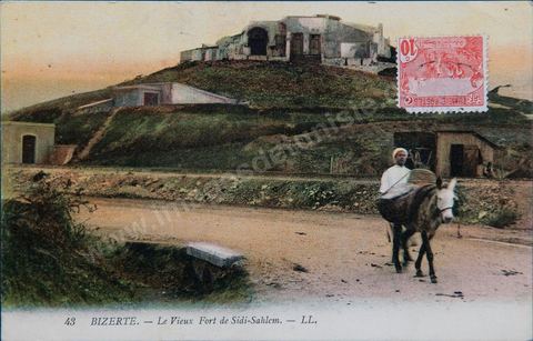 Le vieux fort de Sidi Sahlem Bizerte 1916 - Carte postale ancienne Tunisie