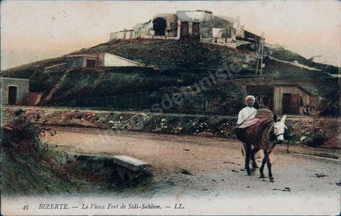Le vieux fort de Sidi Sahlem Bizerte 1916 - Carte postale ancienne Tunisie