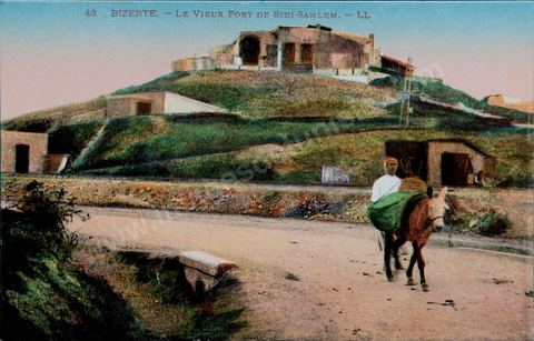 Le vieux fort de Sidi Sahlem Bizerte 1916 - Carte postale ancienne Tunisie