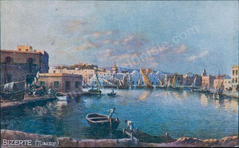 Le port de Bizerte 1910 - Carte postale ancienne Tunisie