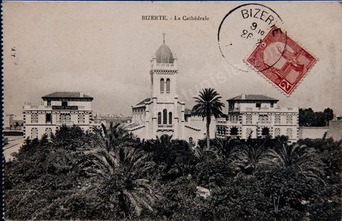 La Cathédrale de Bizerte - Carte postale ancienne Tunisie