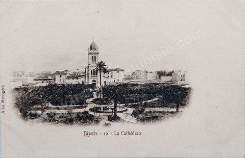 Bizerte Cathedral  - Vintage Postcard from Tunisia