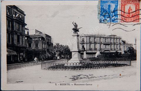 Monument Garros à Bizerte - Carte postale ancienne Tunisie