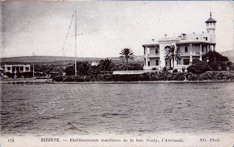 Etablissements maritimes de la Baie Ponty et l'Amirauté - Bizerte - Carte postale ancienne Tunisie