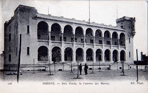 Ponty Bay and the Sailors' Barracks - Bizerte - Vintage Postcard from Tunisia