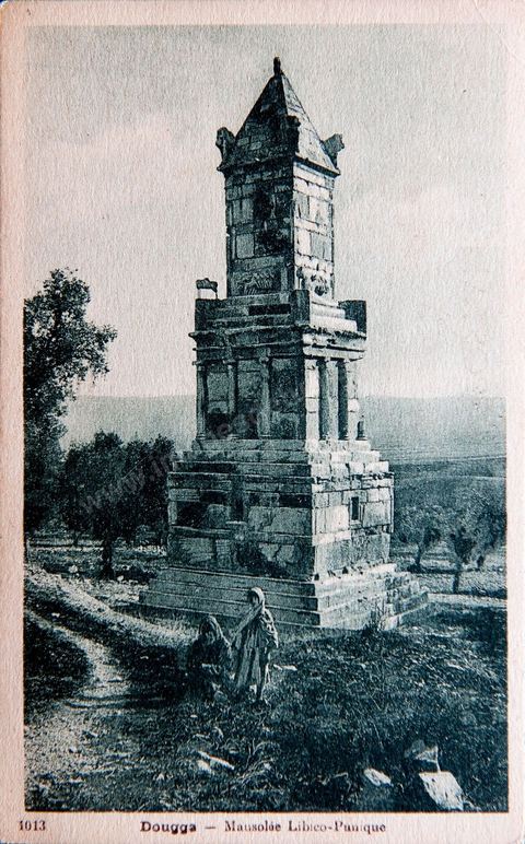 Le mausolée Libyco-punique - Ruines romaines de Dougga - Carte postale ancienne Tunisie
