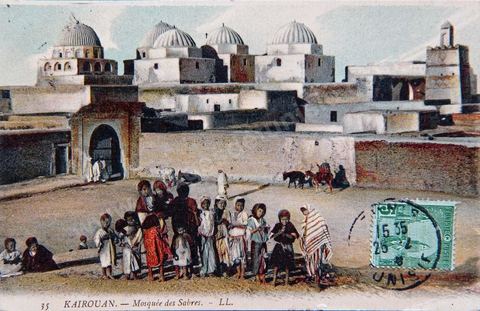 Mosquée des Sabres à Kairouan 1923- Carte postale ancienne Tunisie