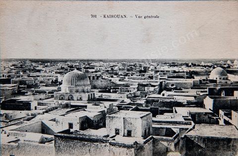 Vue générale de Kairouan - Carte postale ancienne Tunisie