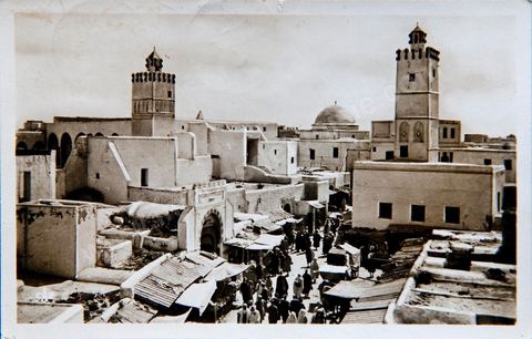 Quartier des Souks - Mosquée du Bey à Kairouan 1949 - Carte postale ancienne Tunisie
