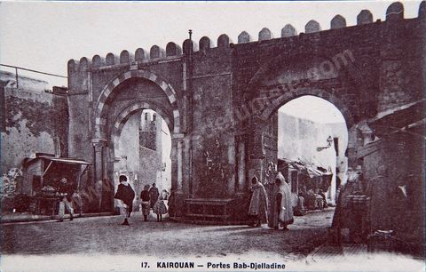 Porte Bab Djelladine des Remprst de Kairouan - Carte postale ancienne Tunisie