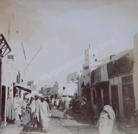 Rue de la medina de KAirouan - Photo ancienne tirage papier original