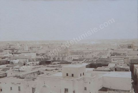 Vue sur la medina de Kairouan - Photo ancienne tirage papier original