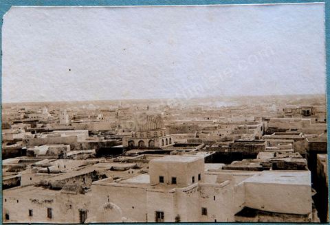 Vue sur la medina de Kairouan - Photo ancienne tirage papier original