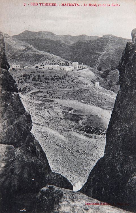 Sud tunisien - Matmata - Le Bordj vu de la Kalaa 1919 - Carte postale ancienne Tunisie