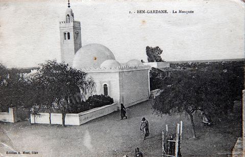 La mosquée de Ben Guardane - datée de 1918 - Carte postale ancienne Tunisie