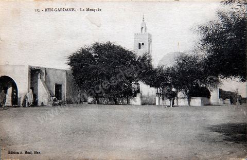 La mosquée de Ben Guardane - datée de 1909 - Carte postale ancienne Tunisie