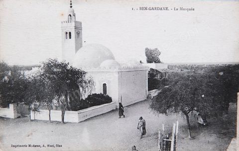 Ben-Gardane - la mosquée - Carte postale ancienne Tunisie
