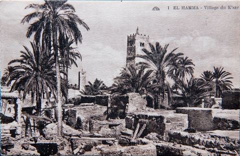 Village du Ksar El Hamma - Carte postale ancienne Tunisie