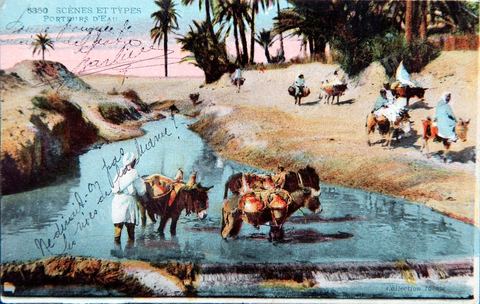 Portburs d'eau 1918 - Carte postale ancienne Tunisie