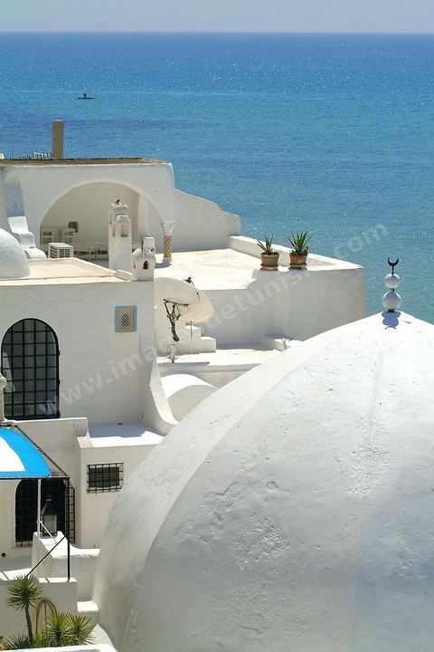 terrases de villa situé sur les remparts de la medina d'Hammamet