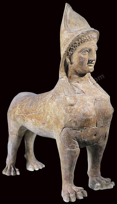 Sphinge, I ap JC, sanctuaire de Thinissut, musee de Nabeul