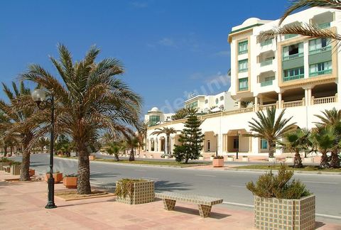 Promenade with hotels in the Yasmine Hammamet tourist area