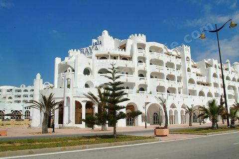 Promenade with hotels in the Yasmine Hammamet tourist area