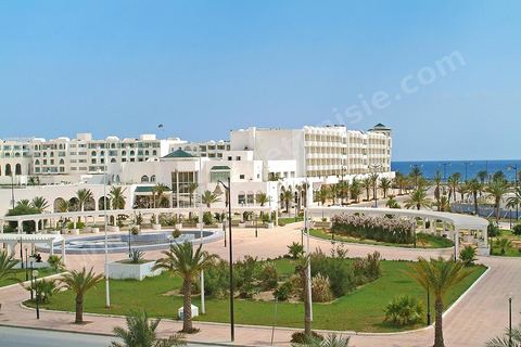 Promenade with hotels in the Yasmine Hammamet tourist area