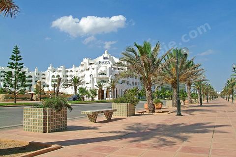 Promenade with hotels in the Yasmine Hammamet tourist area