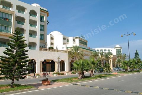 Promenade with hotels in the Yasmine Hammamet tourist area