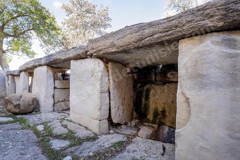 Tombes megalithiques sur le site archéologique de Makthar, vestige de l'antique Mactaris, au centre-ouest de la Tunisie, est situé à Makthar, ville sur la bordure nord de la dorsale tunisienne.Le site est l'un des plus étendus du pays, et une grande partie n'a pas encore fait l'objet de recherches archéologiques. Outre les nombreux vestiges qu'il abrite au sein d'un parc archéologique comme le forum, les thermes, la schola des Juvenes, ... un petit musée présente diverses pièces archéologiques trouvées sur le site.