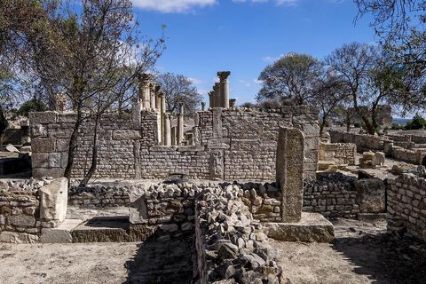 La Schola des Juvenes sur le site archéologique de Makthar, vestige de l'antique Mactaris, au centre-ouest de la Tunisie, est situé à Makthar, ville sur la bordure nord de la dorsale tunisienne.Le site est l'un des plus étendus du pays, et une grande partie n'a pas encore fait l'objet de recherches archéologiques. Outre les nombreux vestiges qu'il abrite au sein d'un parc archéologique comme le forum, les thermes, la schola des Juvenes, ... un petit musée présente diverses pièces archéologiques trouvées sur le site.