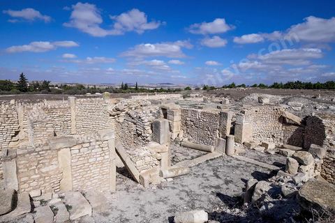 Thermes du nord ouest où se trouve une basilique chrétienne sur le site archéologique de Makthar, vestige de l'antique Mactaris, au centre-ouest de la Tunisie, est situé à Makthar, ville sur la bordure nord de la dorsale tunisienne.Le site est l'un des plus étendus du pays, et une grande partie n'a pas encore fait l'objet de recherches archéologiques. Outre les nombreux vestiges qu'il abrite au sein d'un parc archéologique comme le forum, les thermes, la schola des Juvenes, ... un petit musée présente diverses pièces archéologiques trouvées sur le site.