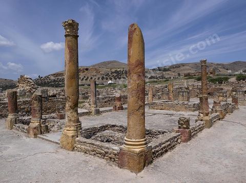 quartier d'habitations et villas souterraines romaines Site archéologique de Bulla Regia 