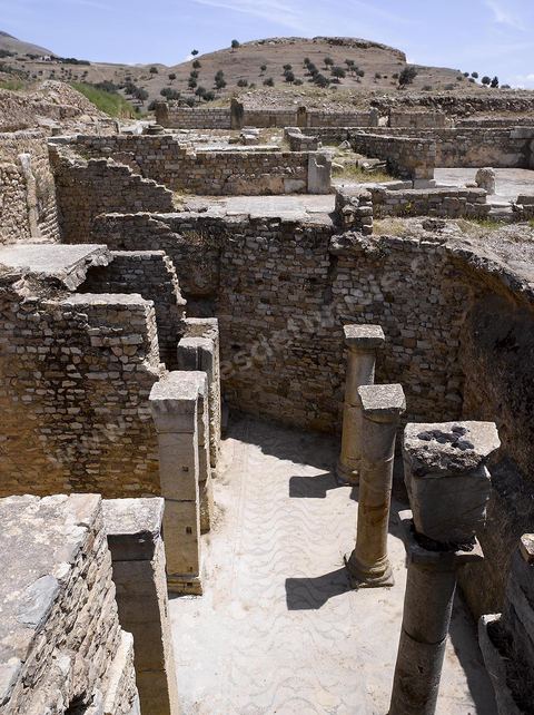 quartier d'habitations et villas souterraines romaines Site archéologique de Bulla Regia 