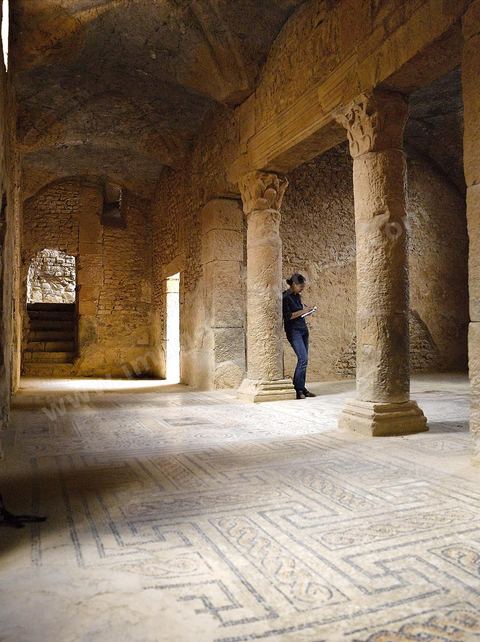 Sous sol et pavement mosaiques de la maison d'Amphitrite sur le Site archéologique de Bulla Regia 